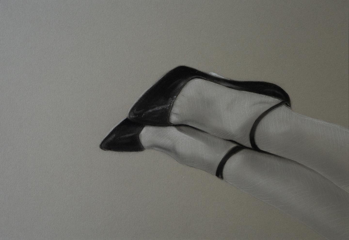 Tipsy. Charcoal on paper.