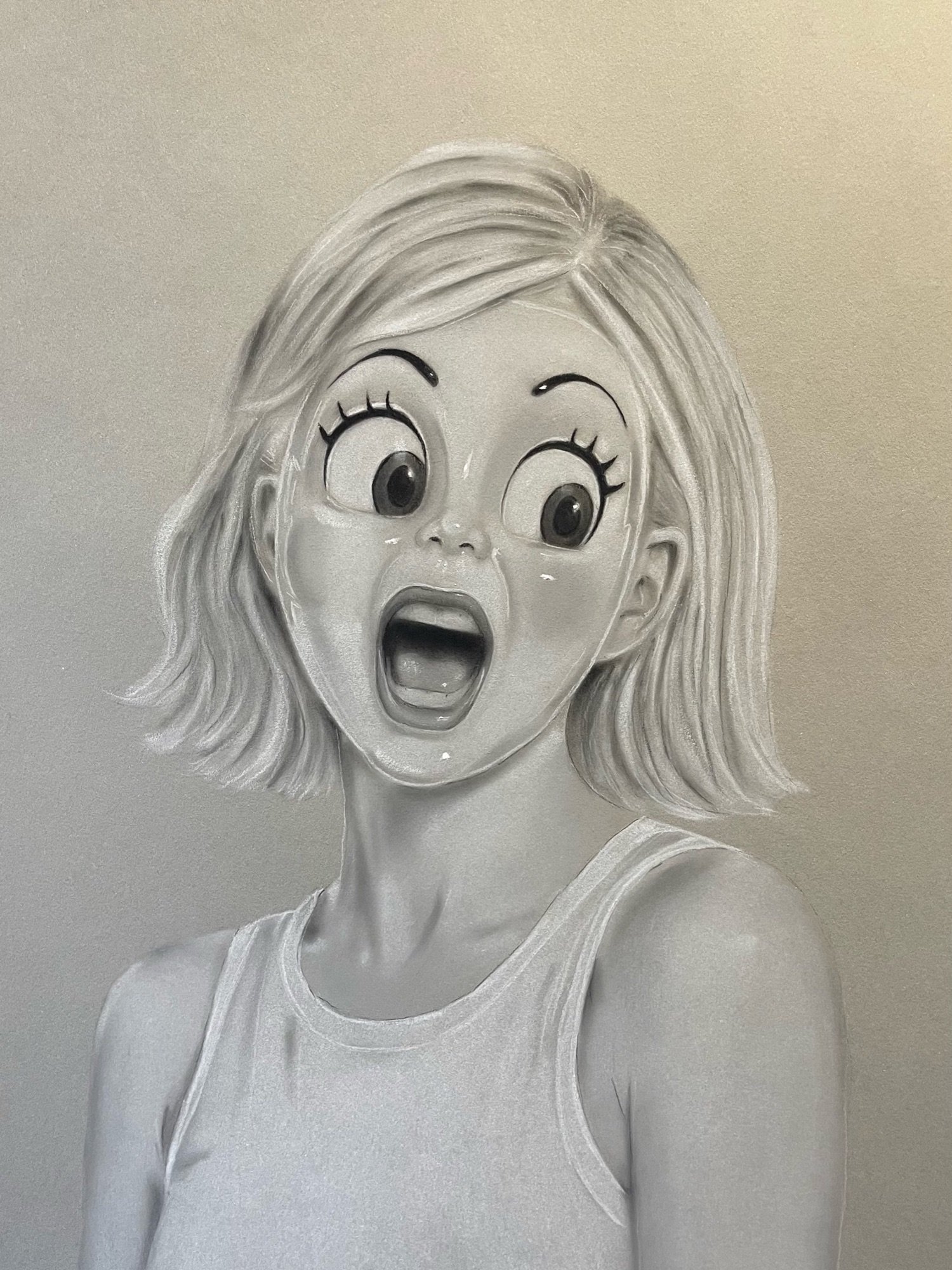Keep Quiet. Charcoal and pastel on paper.